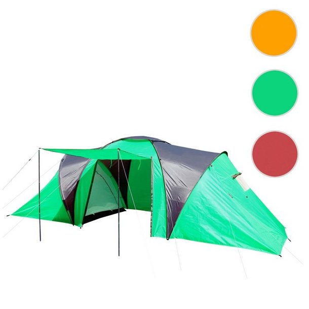 Campingtelt - 4 personers tunneltelt til camping - grnt telt