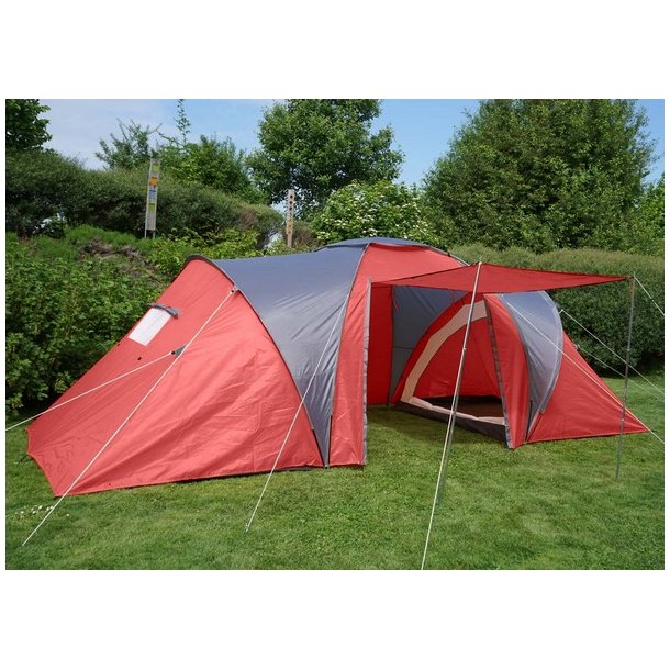 Campingtelt - 4 personers tunneltelt til camping - rdt telt