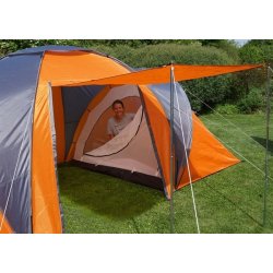 Campingtelt - 6 personers tunneltelt til camping - orange telt