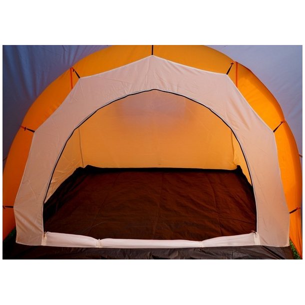Campingtelt - 6 personers tunneltelt til camping - orange telt