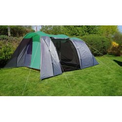 Campingtelt - 6 personers tunneltelt til camping - delbart grnt telt