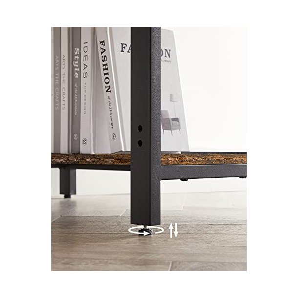 Skrivebord med 2 hylder - computerbord - rustik brun 120x60x75