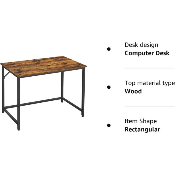 Skrivebord - computerbord - rustik brun 100 x 50 x 75 cm