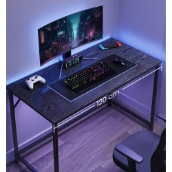 Skrivebord - computerbord - sort 120 x 60 x 75 cm