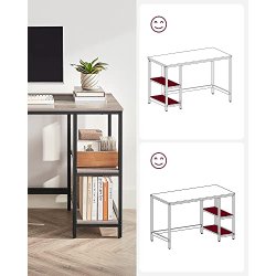 Skrivebord med 2 hylder - gr�/beige (greige) 120 x 60 x 75 cm