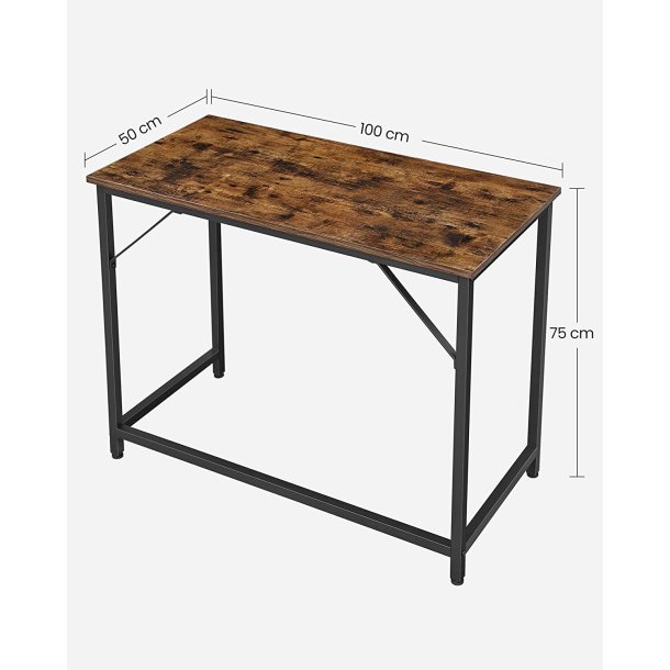 Skrivebord - computerbord - rustik brun 100 x 50 x 75 cm