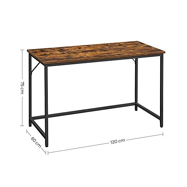 Skrivebord - computerbord - rustik brun 60 x 120 x 75 cm
