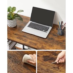 Skrivebord med 2 hylder - computerbord - rustik brun 100x50x75