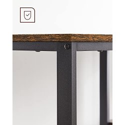 Skrivebord med 2 hylder - computerbord - rustik brun 140x60x75