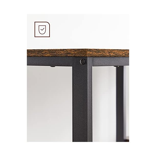 Skrivebord med 2 hylder - computerbord - rustik brun 140x60x75