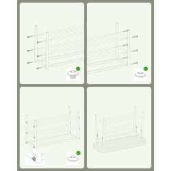 Opbevaringsb�nk - siddeb�nk med skohylder - gr�n 30 x 80 x 50