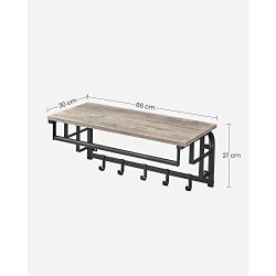 Knager�kke med knager, hattehylde og b�jlestang - gr� beige