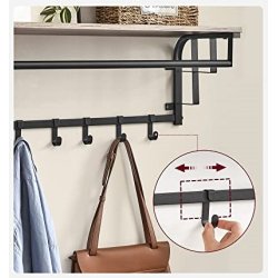 Knager�kke med knager, hattehylde og b�jlestang - gr� beige