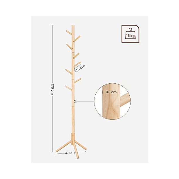 Stumtjener i tr� - frakke stativ til entre - brun 47x47x175