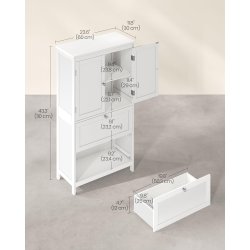Badev�relsesskab med skuffer - opbevaringsskab hvid 110x60x30