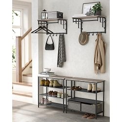 Knager�kke med knager, hattehylde og b�jlestang - gr� beige