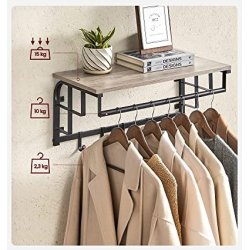 Knager�kke med knager, hattehylde og b�jlestang - gr� beige