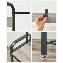 Garderobestativ med knager�kker og 2 skohylder - gr� beige