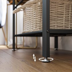 Garderobestativ med knager�kker og b�jlestang - rustik brun