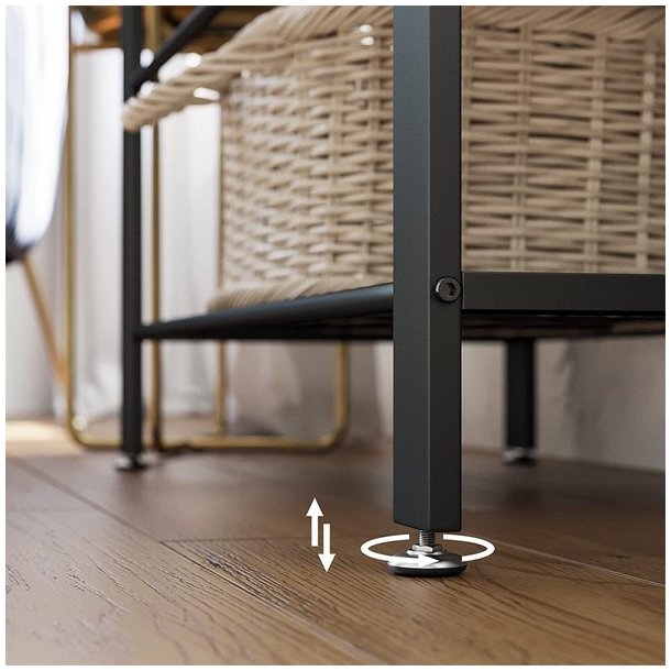 Garderobestativ med knager�kker og b�jlestang - rustik brun