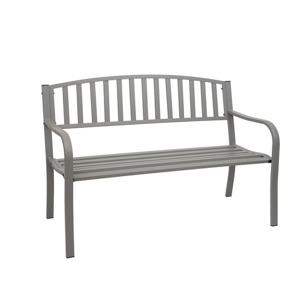 St�lb�nk - gr� parkb�nk og haveb�nk i pulverlakeret st�l