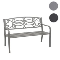 Parkbnk og havebnk - gr stlbnk i pulverlakeret stl