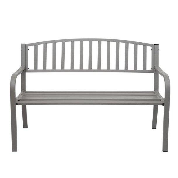 St�lb�nk - gr� parkb�nk og haveb�nk i pulverlakeret st�l