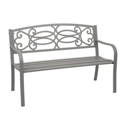 Parkbnk og havebnk - gr stlbnk i pulverlakeret stl