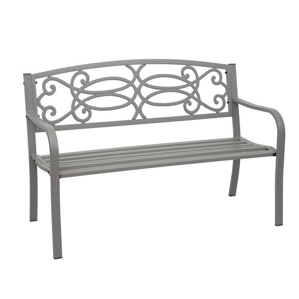 Parkbnk og havebnk - gr stlbnk i pulverlakeret stl