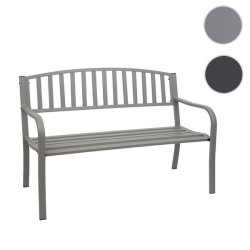 St�lb�nk - gr� parkb�nk og haveb�nk i pulverlakeret st�l