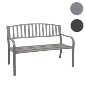 St�lb�nk - gr� parkb�nk og haveb�nk i pulverlakeret st�l