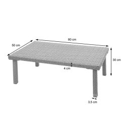 Havebord - gr polyrattan 30x80x50 cm - havembler