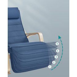 Gyngestol i birketr med justerbar fodsttte - bl hynde