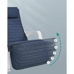 Gyngestol i birketr� med justerbar fodst�tte - bl� hynde