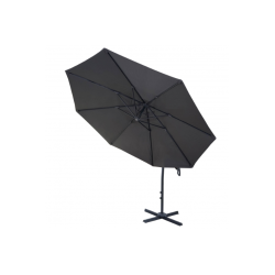 Hngeparasol 3 meter - 300 cm deluxe antracit aluminium parasol 