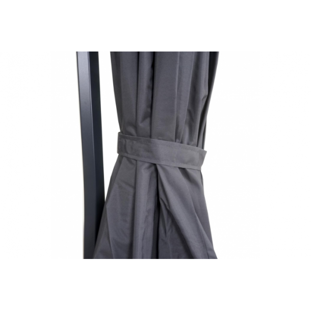 Hngeparasol 3 meter - 300 cm deluxe antracit aluminium parasol 