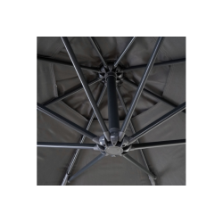 Hngeparasol 3 meter - 300 cm deluxe antracit parasol med parasolfod 