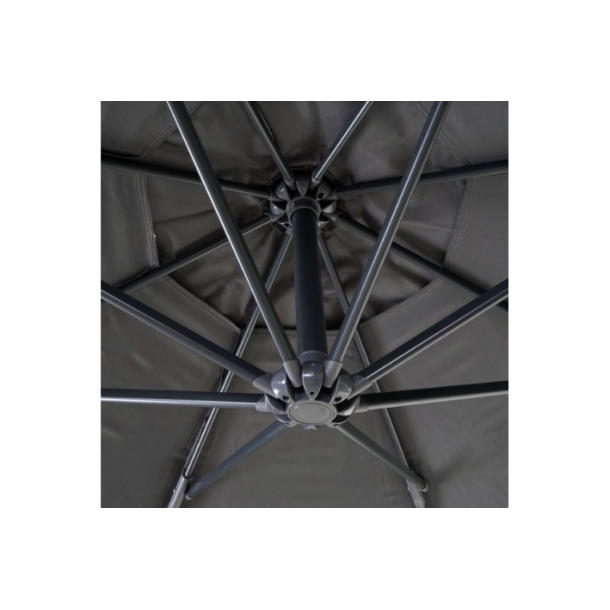 Hngeparasol 3 meter - 300 cm deluxe antracit parasol med parasolfod 