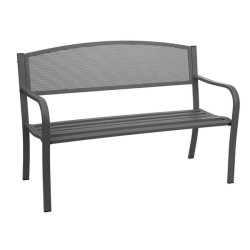 St�lb�nk - parkb�nk og haveb�nk i pulverlakeret st�l ~ sort