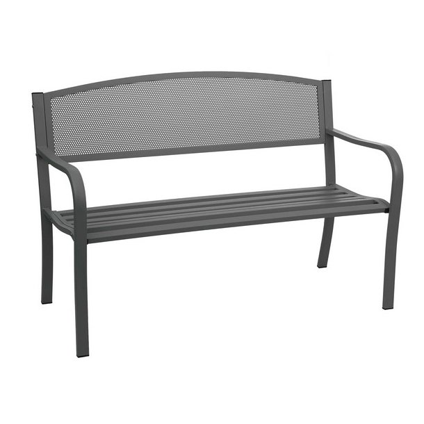 St�lb�nk - parkb�nk og haveb�nk i pulverlakeret st�l ~ sort