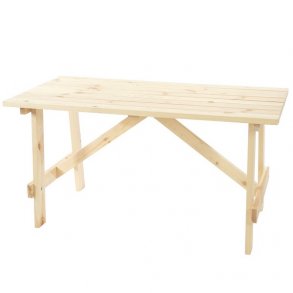 Havebord 148 cm - trbord - ubehandlet massivt fyrretr