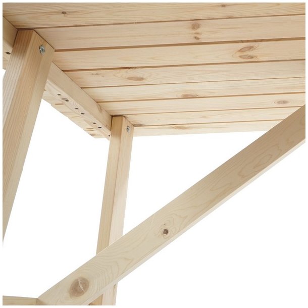 Havebord 148 cm - trbord - ubehandlet massivt fyrretr