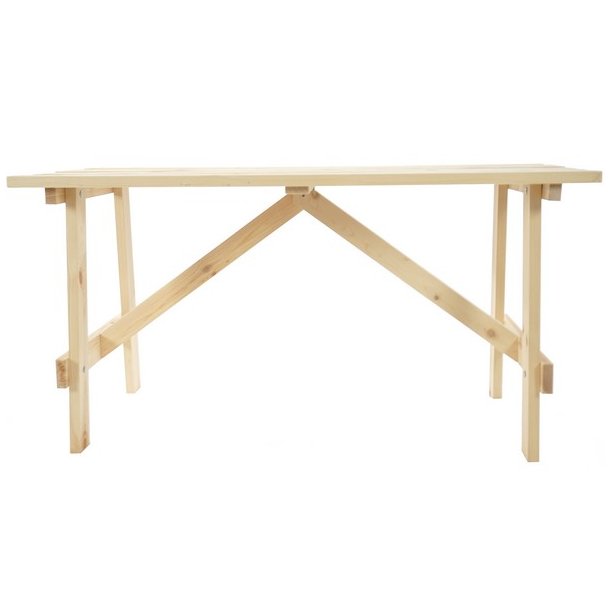 Havebord 148 cm - trbord - ubehandlet massivt fyrretr