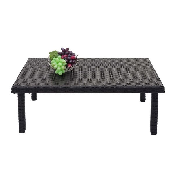 Havebord - sort polyrattan 30x80x50 cm - havem�bler