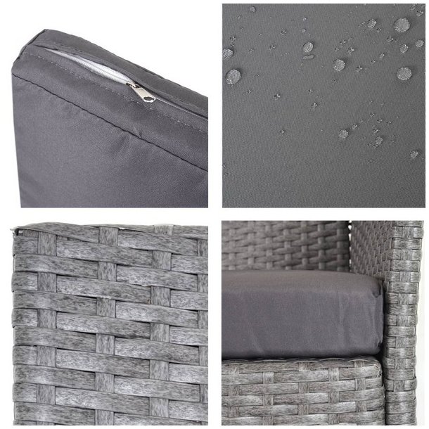 Havestole - 2 gr polyrattan havestole med antracit hynder