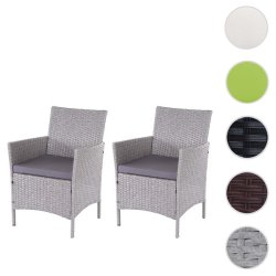 Havestole - 2 gr polyrattan havestole med antracit hynder