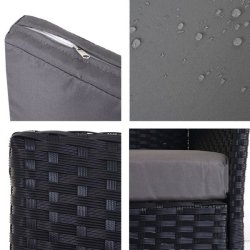 Havestole - 2 sorte polyrattan havestole med antracit hynder