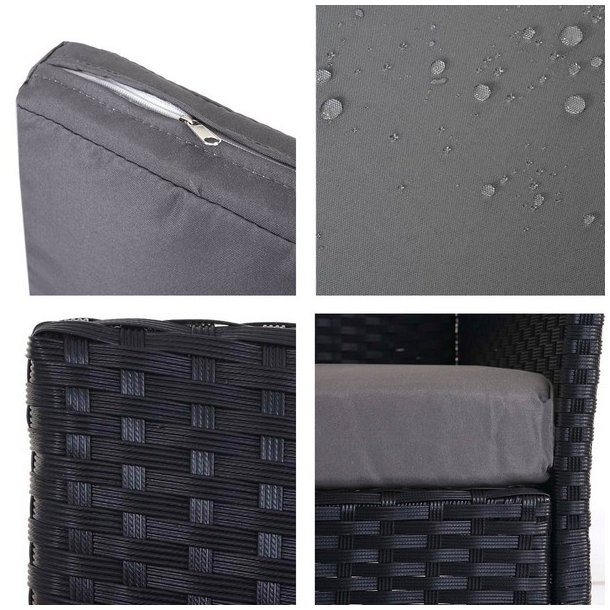 Havestole - 2 sorte polyrattan havestole med antracit hynder