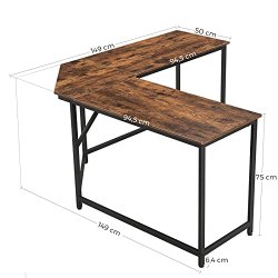Hj�rneskrivebord - L-formet skrivebord - rustik brun 149 x 149