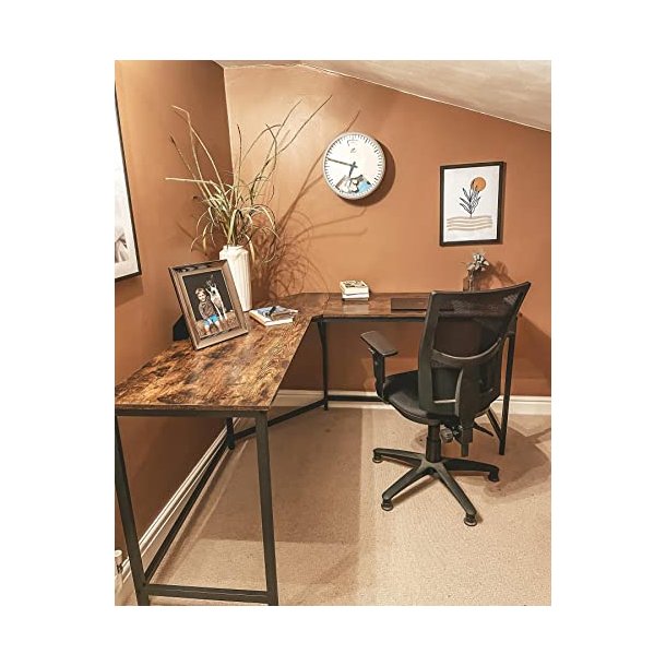 Hj�rneskrivebord - L-formet skrivebord - rustik brun 149 x 149
